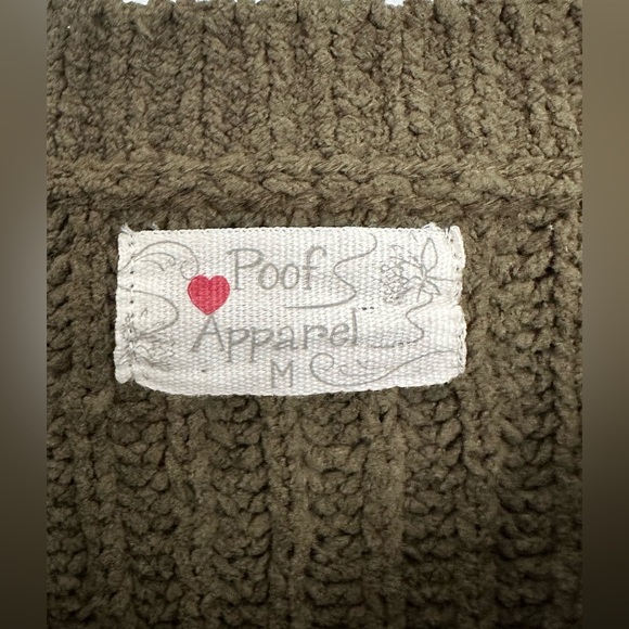 Poof Apparel Olive Chenille Cropped Long Sleeve Sweater-Size Medium - Picture 2 of 9